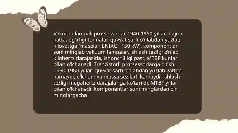 Protsessorlarning rivojlanish bosqichlari va texnik parametrlari 4