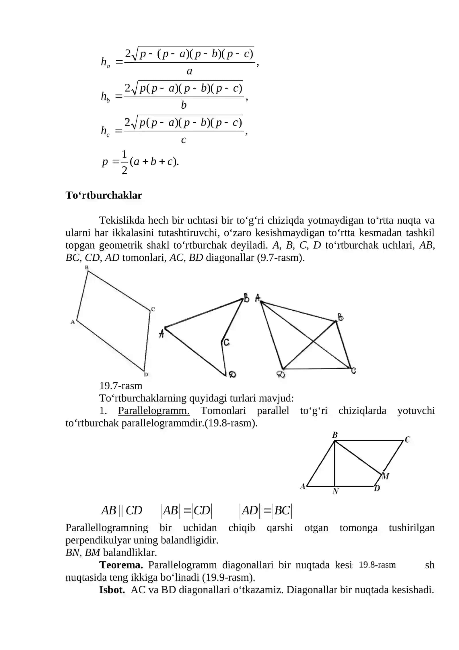 Geometrik figuralar ularning ta’rifi, xossalari va alomatlari 4