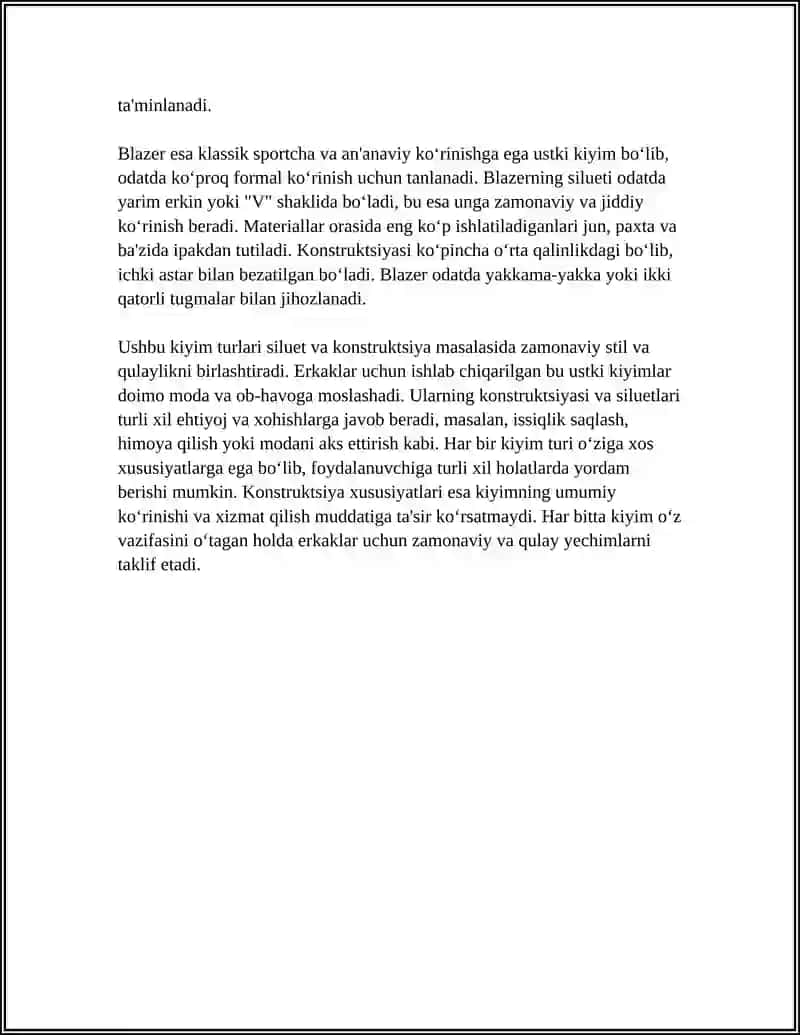 ERKAKLAR USTKI KIYIMINI KONSTRUKSIYALASH XUSUSIYATLARI 4