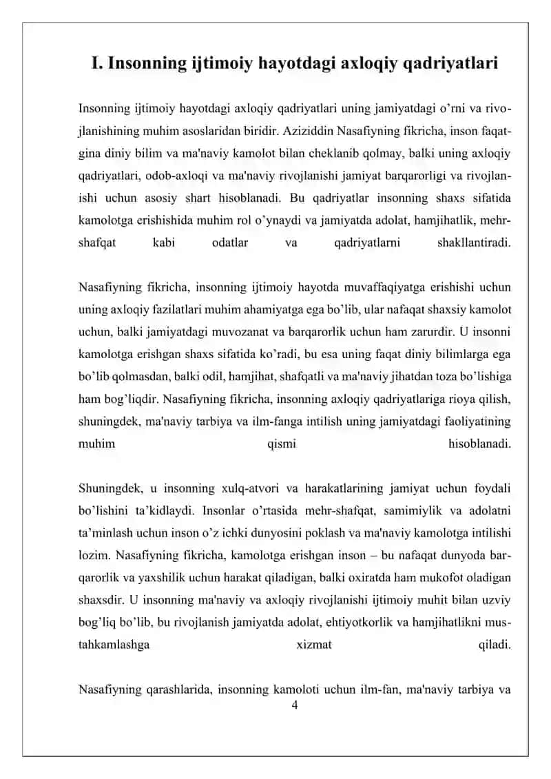 AZIZIDDIN NASAFIYNING IJTIMOIY, AHLOQIY VA KOMIL INSON HAQIDAGI QARASHLARI 4