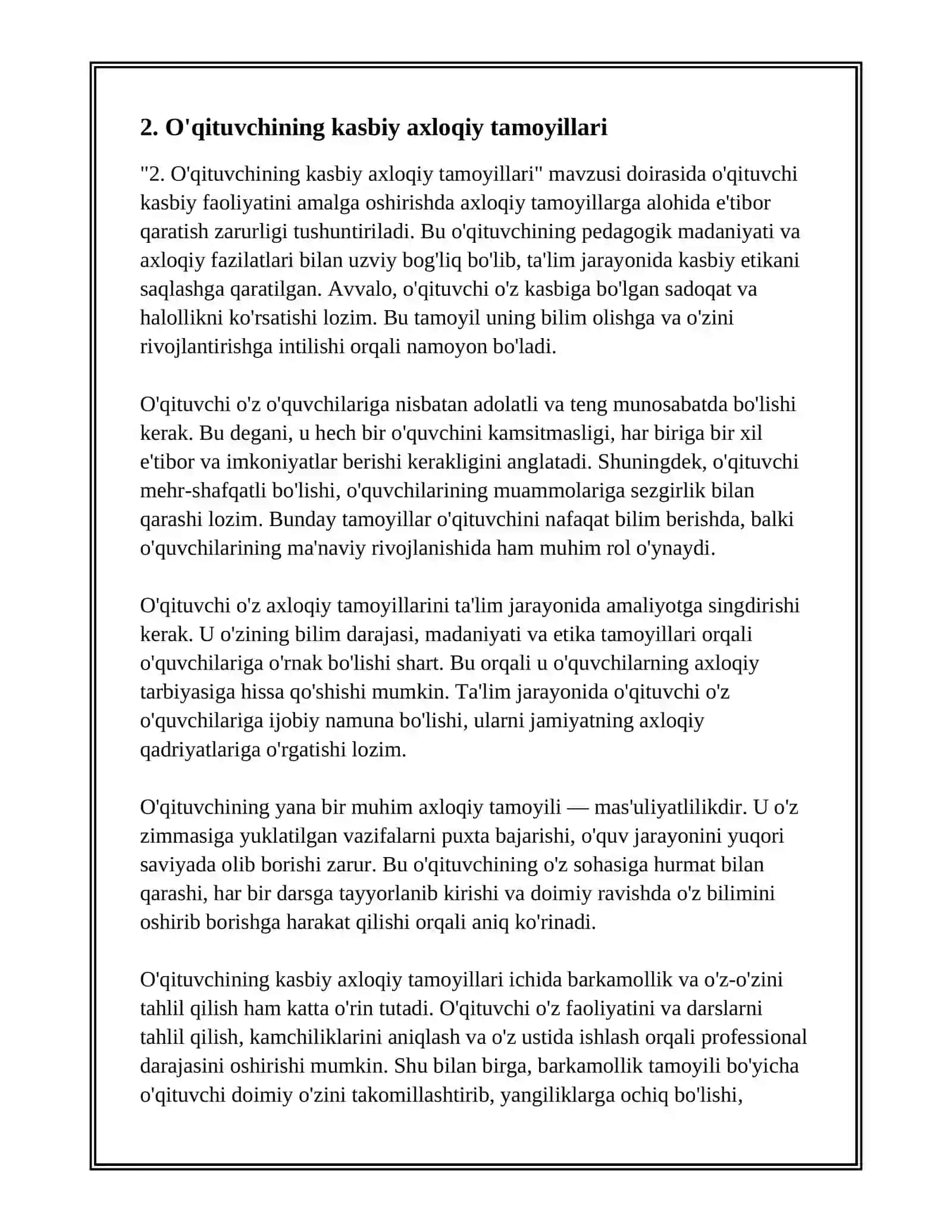 O'QITUVCHINING PEDAGOGIK MADANIYATI VA AXLOQIY FAZILATLARI 4