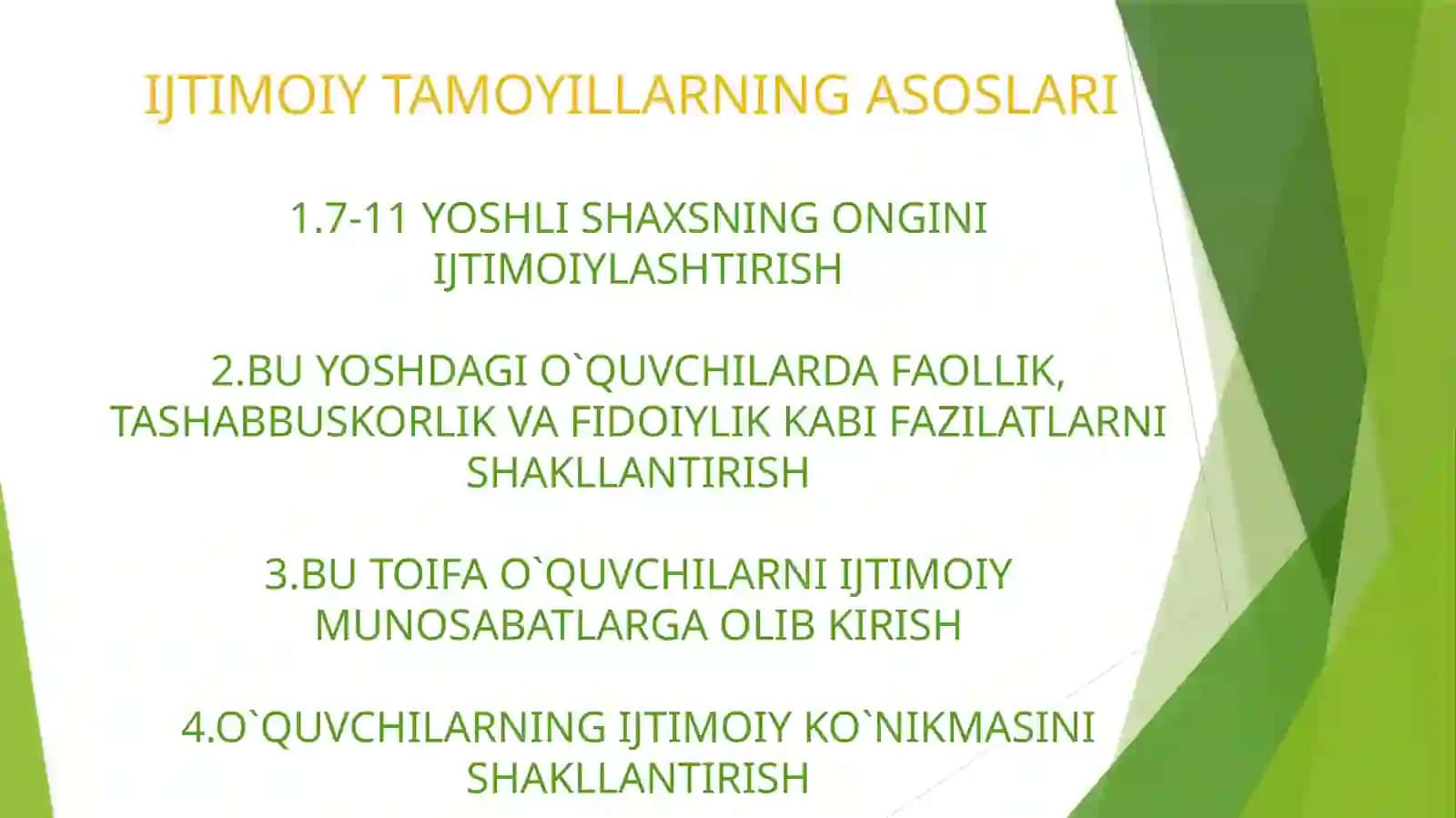 Boshlang`ich sinf o`quvchilari tarbiyasida ijtimoiy tamoyillar 4