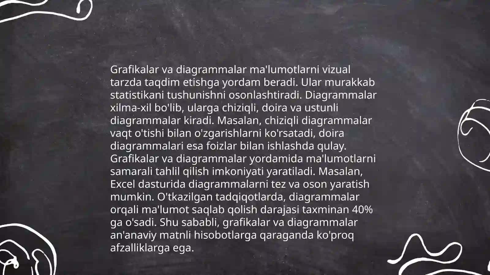 Natijalarni vizual va matn shaklida taqdim etish 4