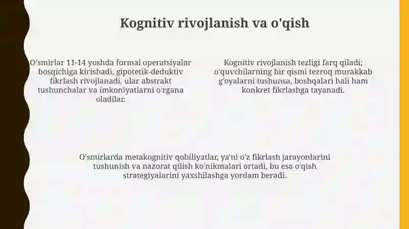 Ilk oʻspirinlik davrida psixik rivojlanish xususiyatlari 4