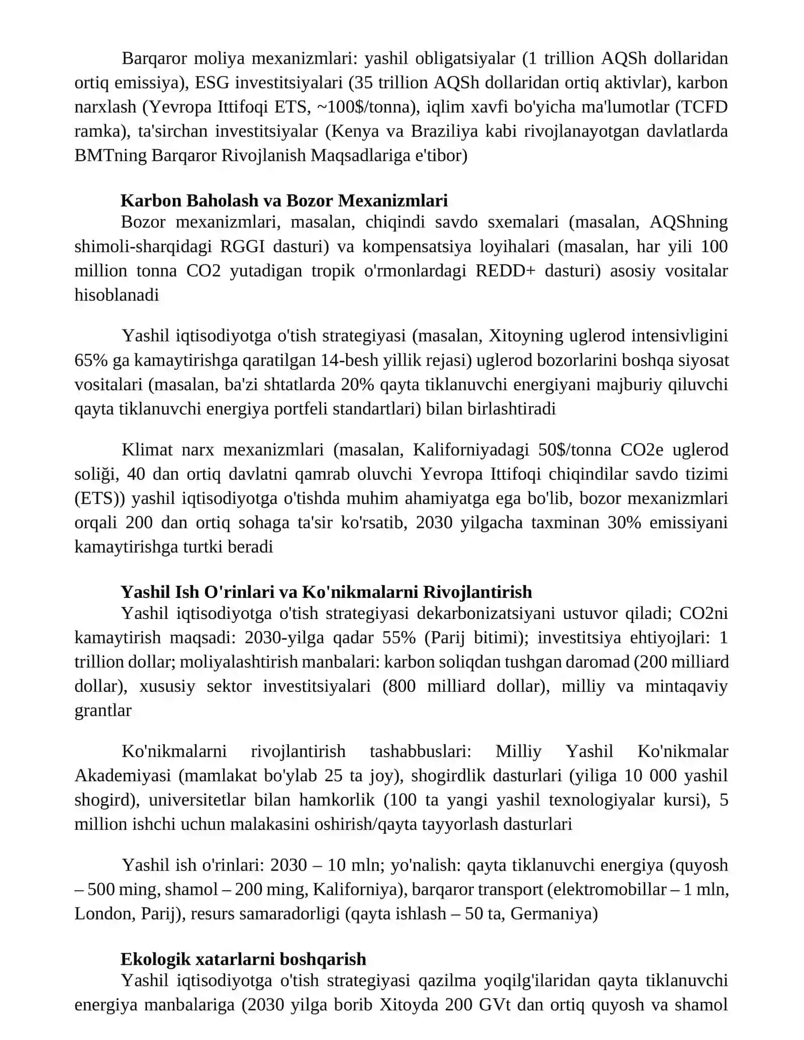 Yashil iqtisodiyotga o'tish strategiyasi 4