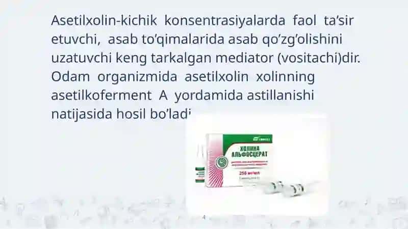 Getero va polifunksional birikmalar asosida ishlab chiqariladigan zamonaviy dori vosi 4