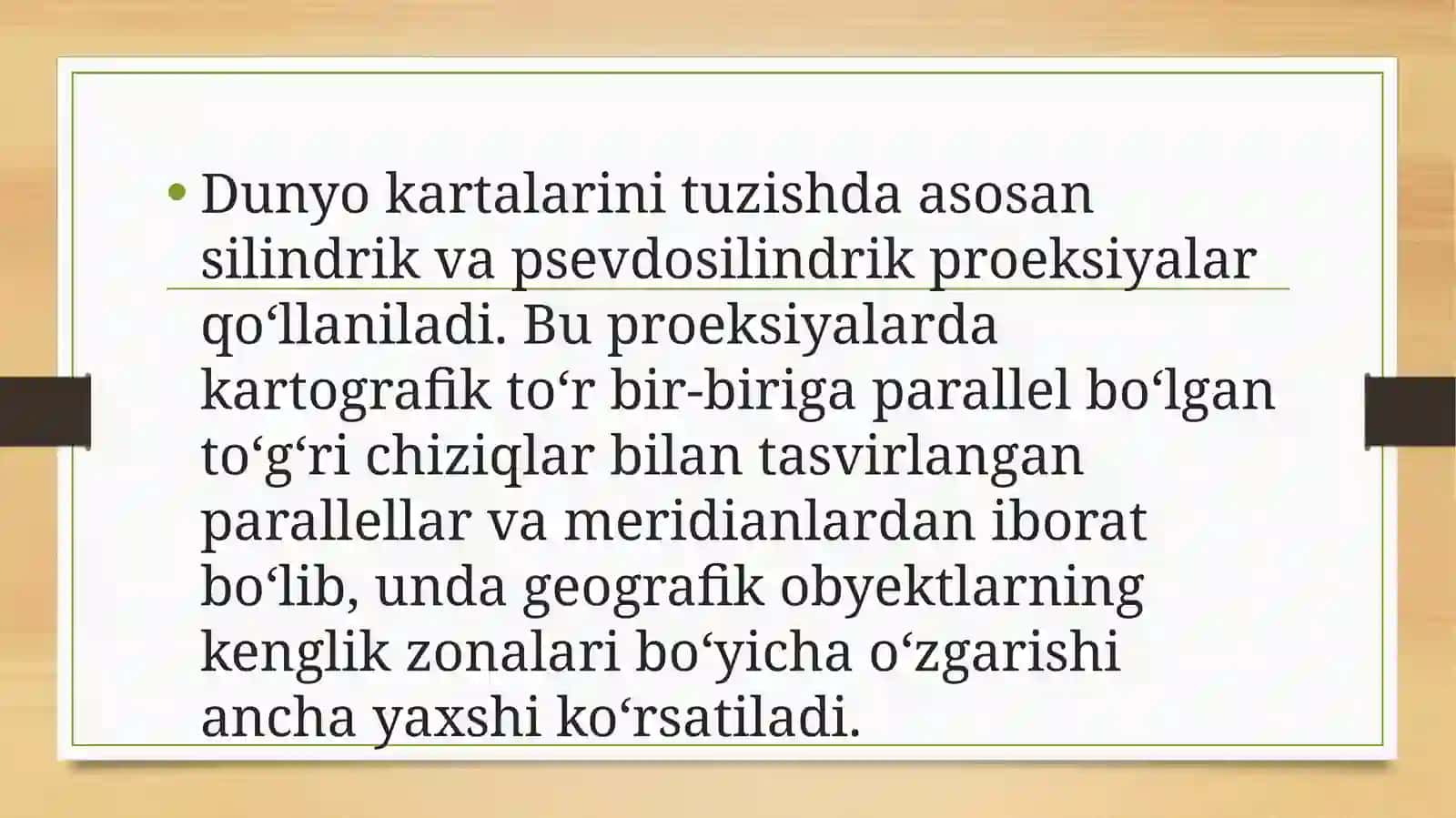 Merkatorning to’g’ri silindrik proyeksiyasi 4