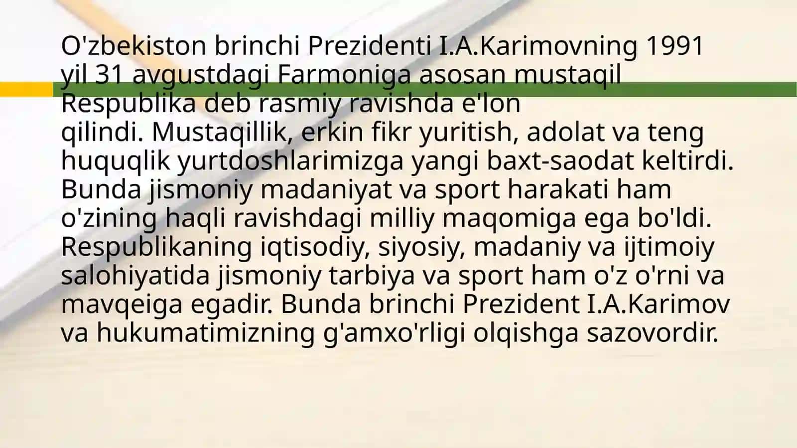 O'zbekiston respublikasi mustaqillik davrida sport turlarining rivojlanishi 4