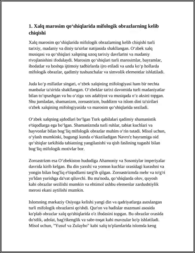 XALQ MAROSIM QOʻSHIQLARIDA MIFOLOGIK OBRAZLAR TASNIFI 4