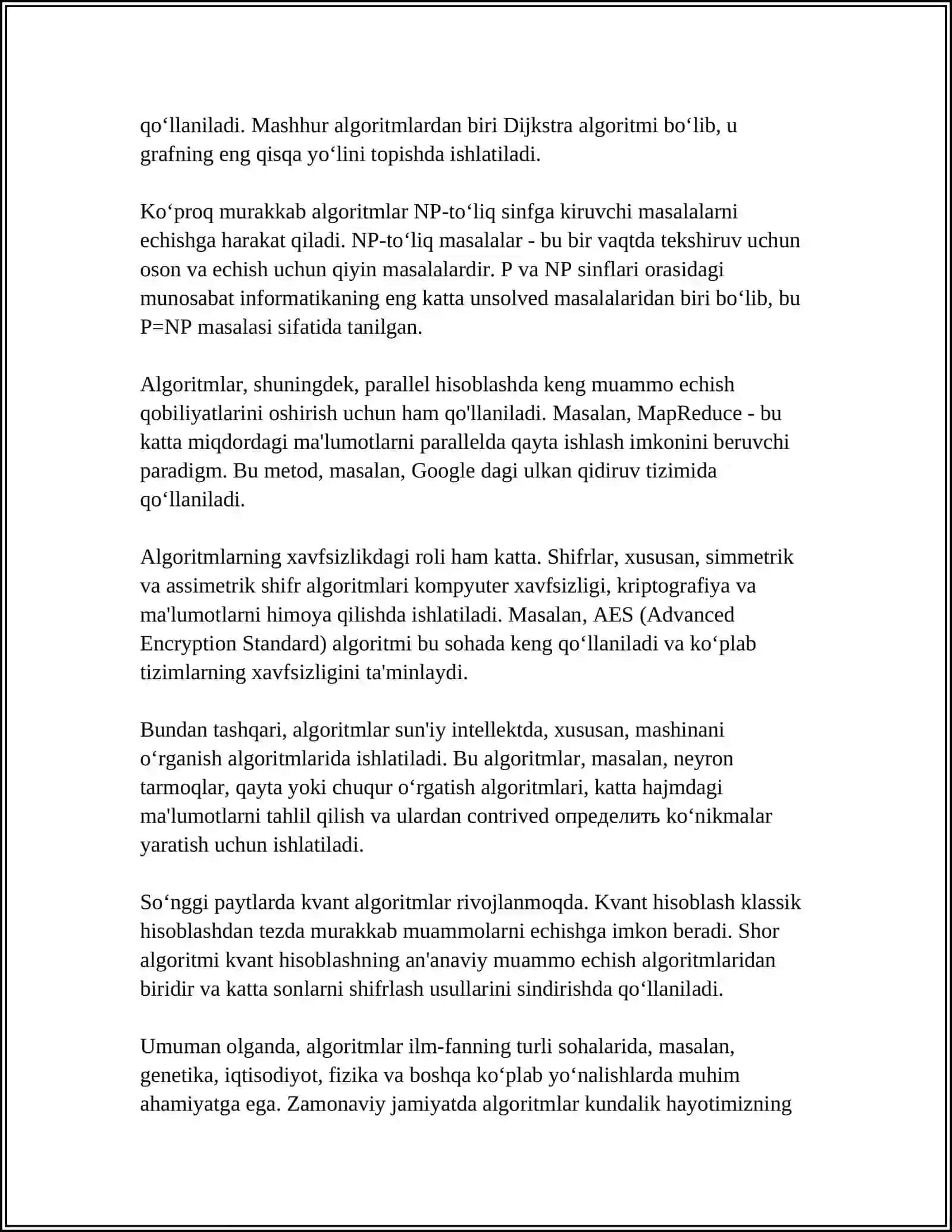 MASALALARNING ALGORITMINI TUZISH VA SHU ALGORITM ASOSIDA C++ DASTURLASH TILIDA DASTUR TUZISH 4