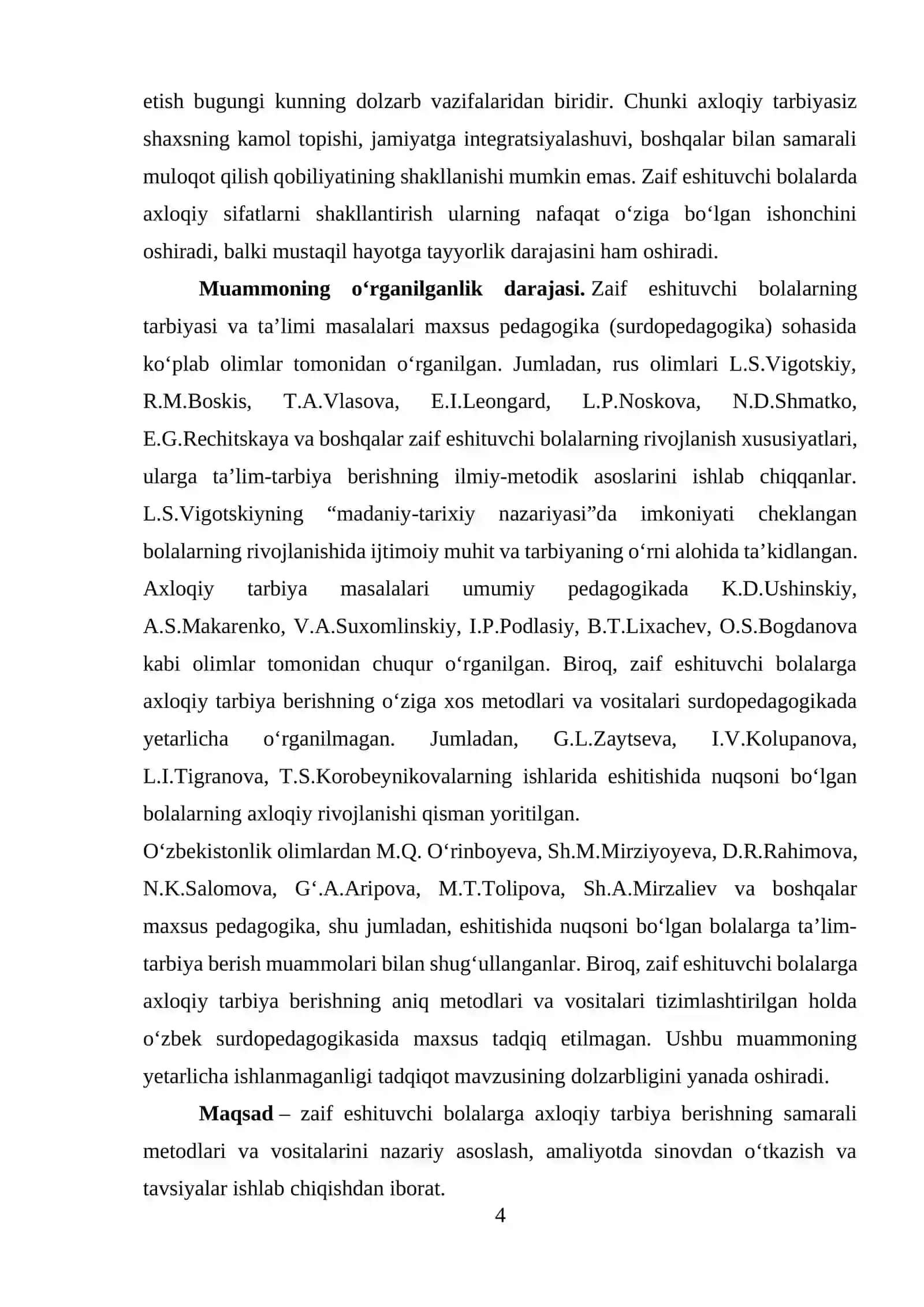 Zaif eshituvchi bolalarga axloqiy tarbiya berish metodlari va vositalari — Surdopedagogika BMI 4