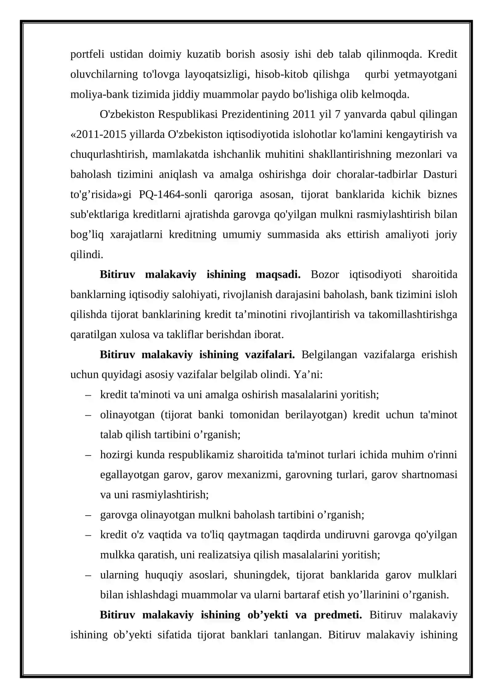 Kredit ta’minoti, turlari va ularni takomillashtirish masalalari 4