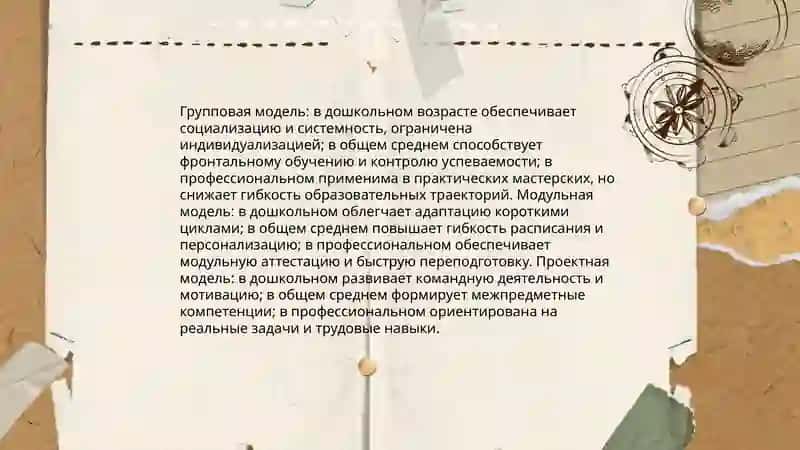 Сравнение современных организации образовательного процесса в дошкольном, общем среднем, профессиональном образовании. Олимова Дилдора 4