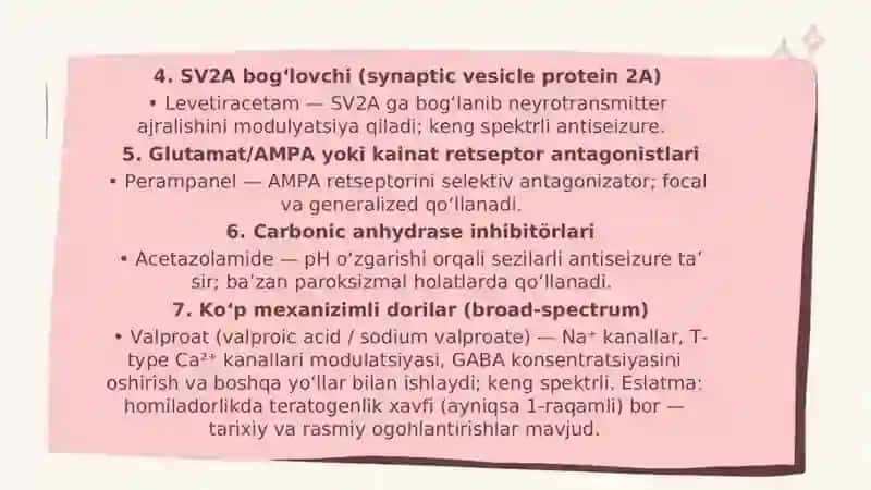 Epilepsiyaga qarshi vositalar , litiy tuzlari va sedativ vositalar 4
