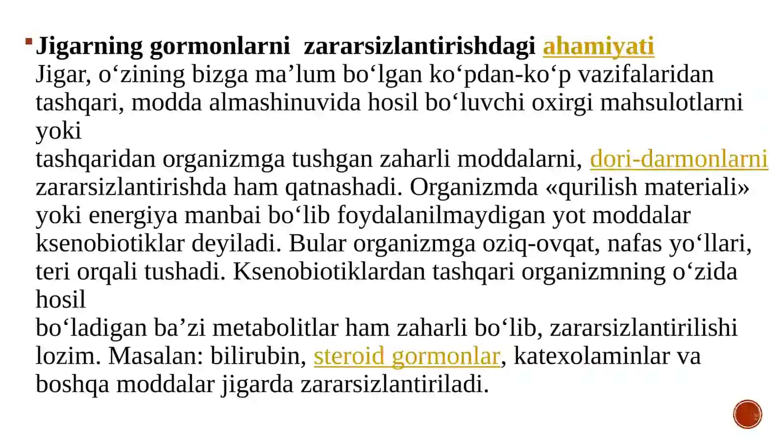 Jigardagi gormonlarni Zararsizlantirilishi, klinikahamiyat etanol metabolizmi 4