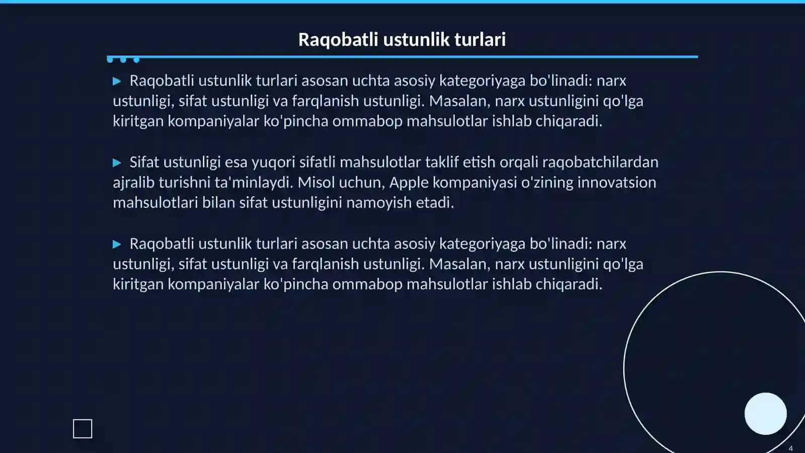 Raqobatli strategiya 4