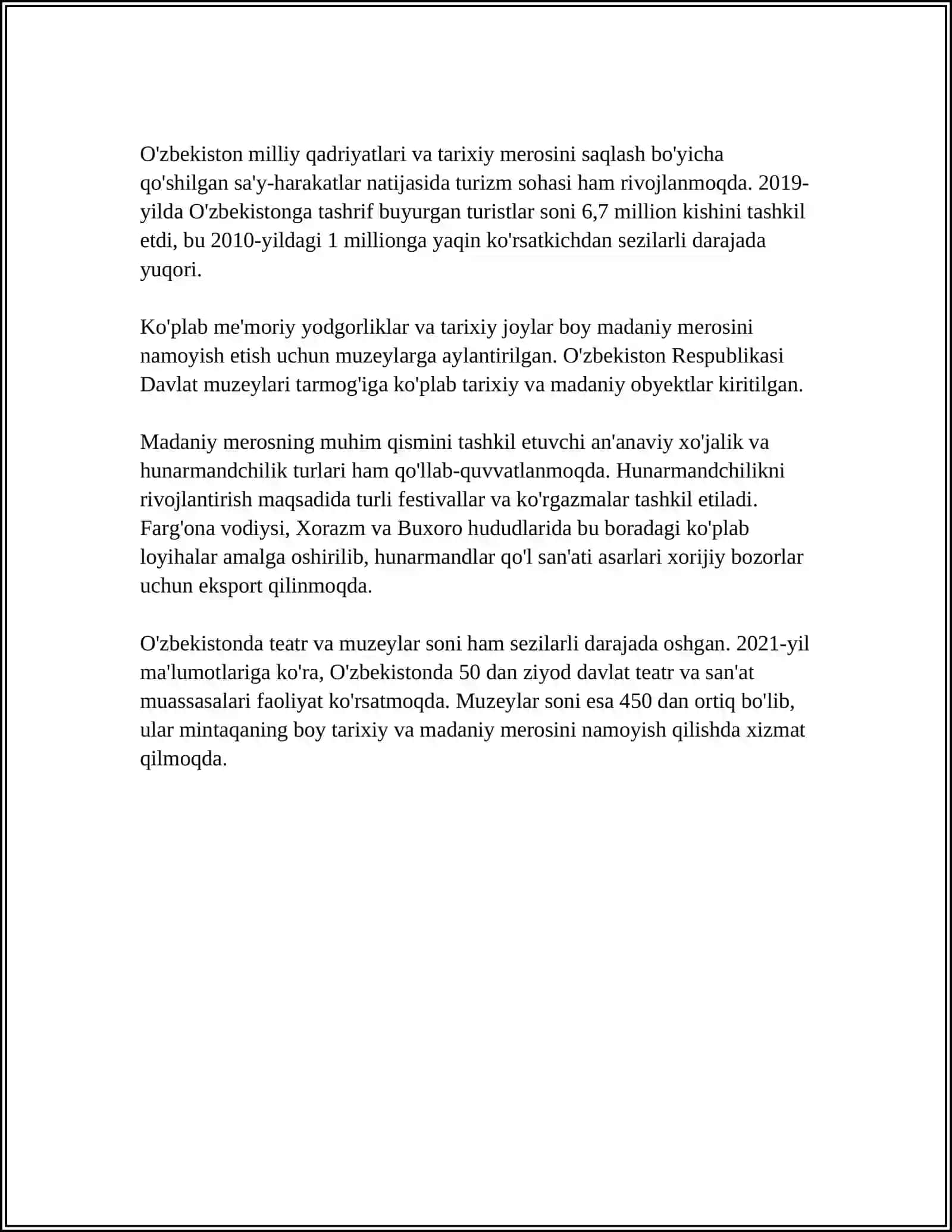 MUSTAQILLIK YILLARIDA O'ZBEKISTONDAGI MA'NAVIY VA MADANIY TARAQQIYOT 4