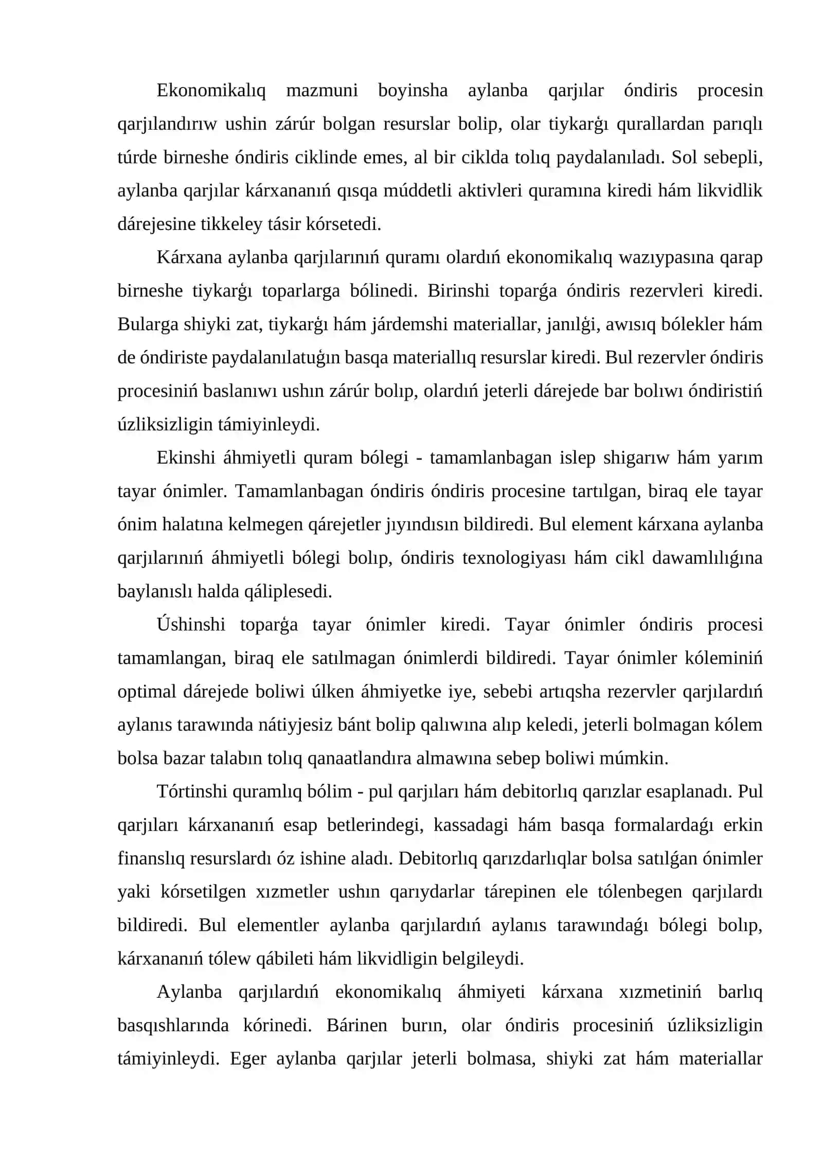 Kárxanada aylanba qarjılardan nátiyjeli paydalanıw jolları 4