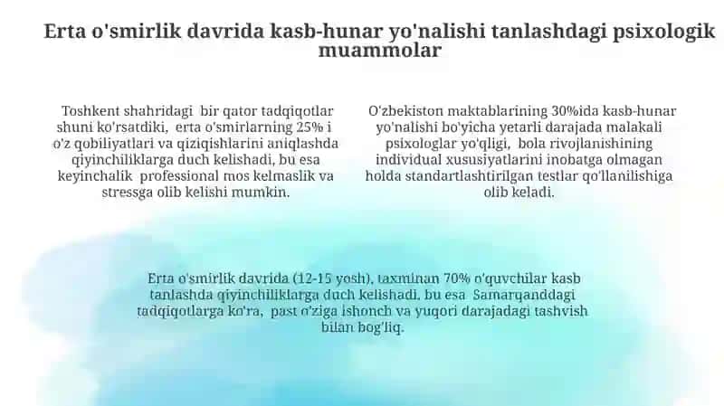 Ilk oʻspirinlikning kasbga yoʻnaltirishning psixologik muommolari 4