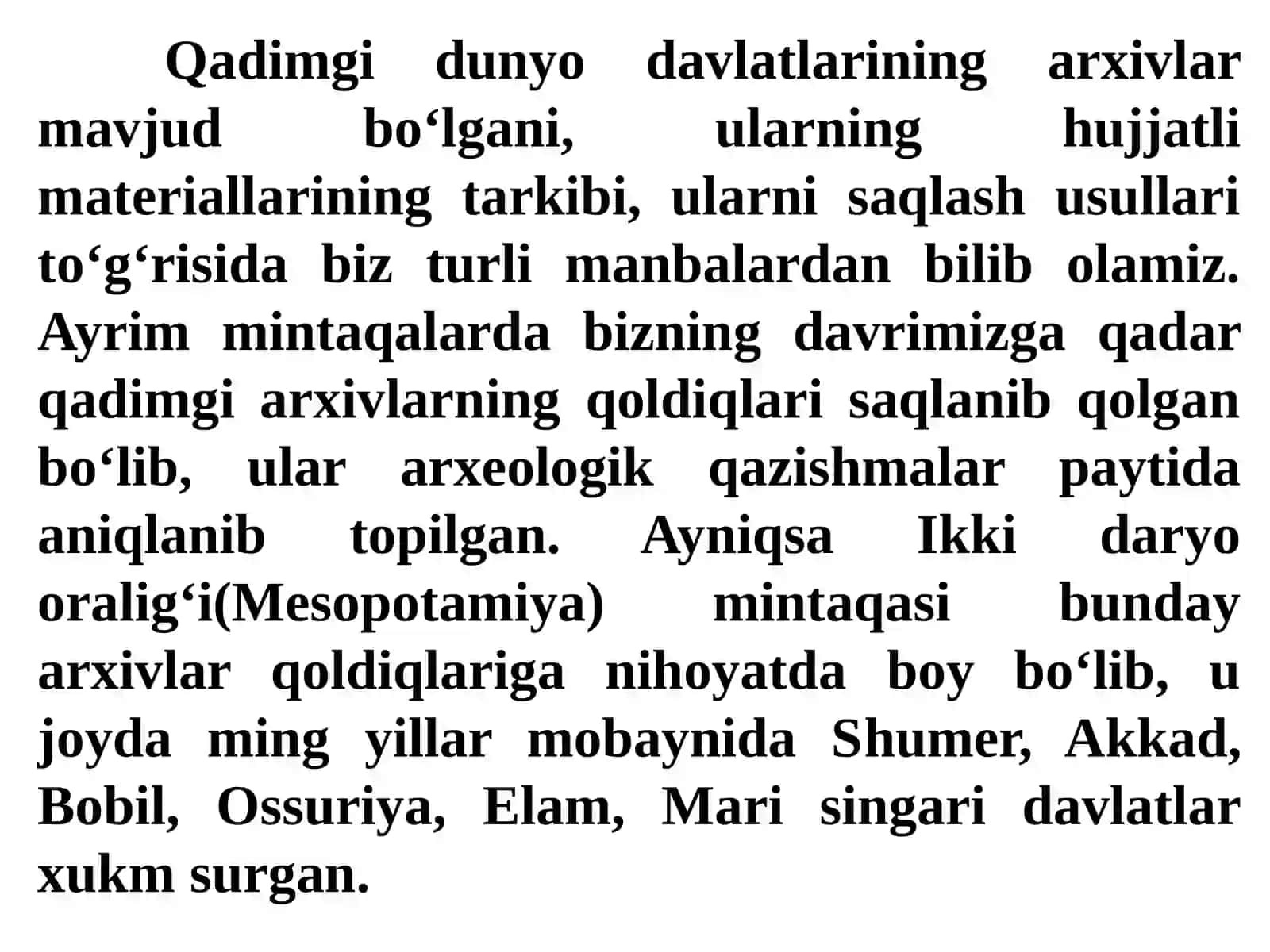 Qadimgi Sharq хo'jalik yozma manbalarini saroy omborxonalarida mujassamlashgan yozishmalari 4
