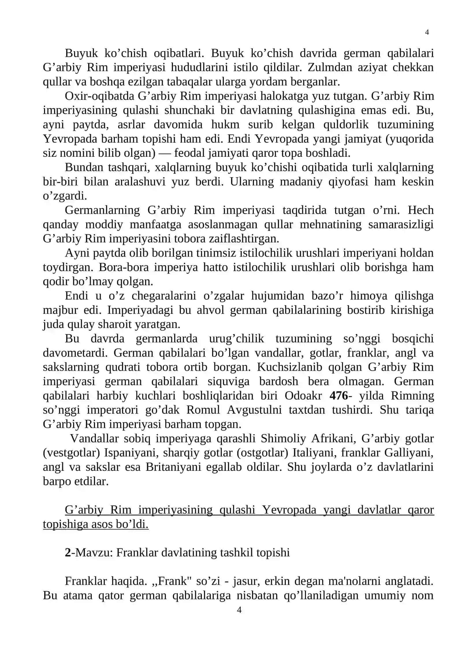 O'rta asrlar tarixi 4