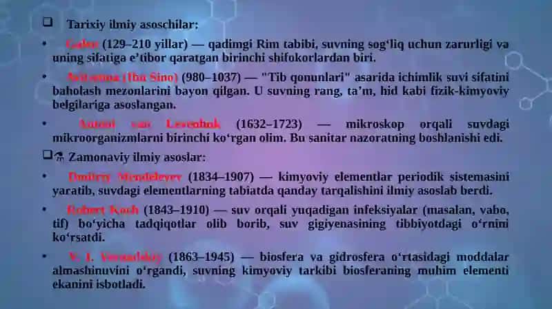 Tabiiy suvlarning kimyoviy tarkibining shakllanishi va sanitar-kimyoviy xossalari 4