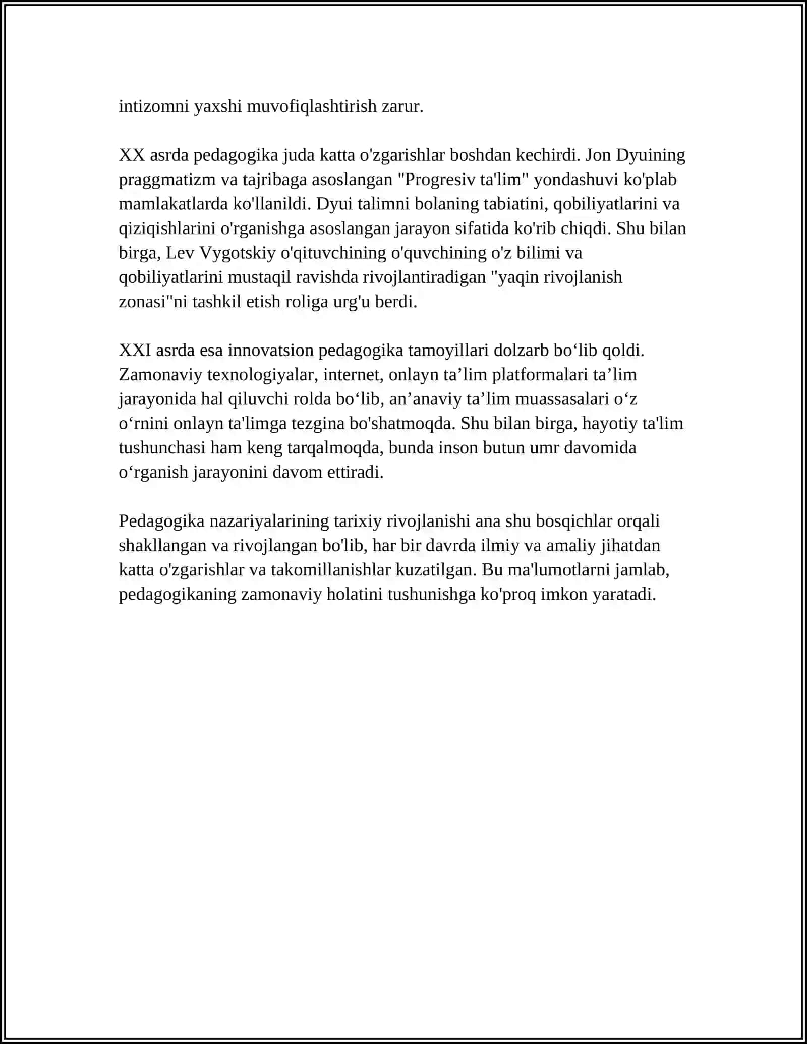 PEDAGOGIK NAZARIYALAR RIVOJINING KOʻP OʻLCHAMLILIK VA IKKILAMCHILIK QONUNI 4