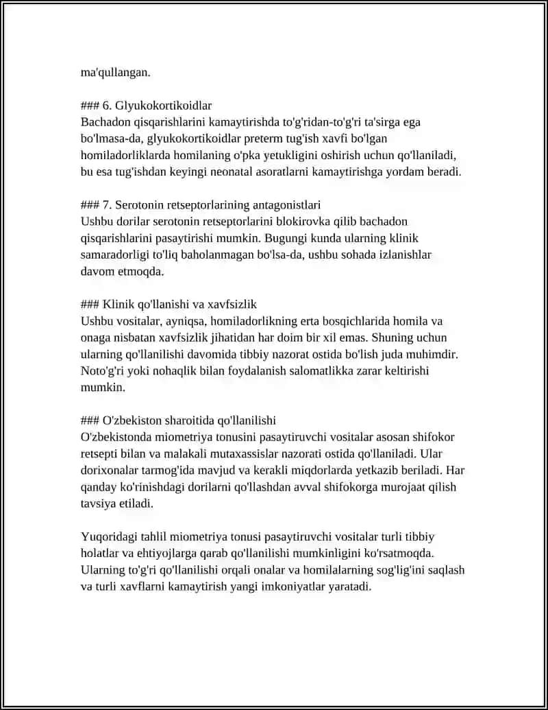 MIOMETRIYA TONUSI VA QISQARUVCHANLIGINI PASAYTIRADIGAN VOSITALAR 4