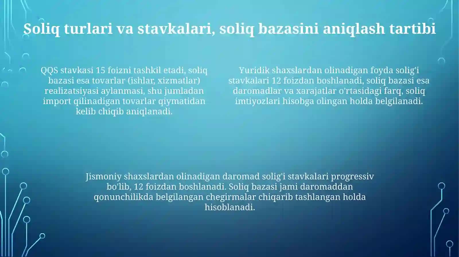 O'zbekiston Respublikasida Umumdavlat Soliqlari: Asosiy Tushunchalar va Mexanizmlar 4