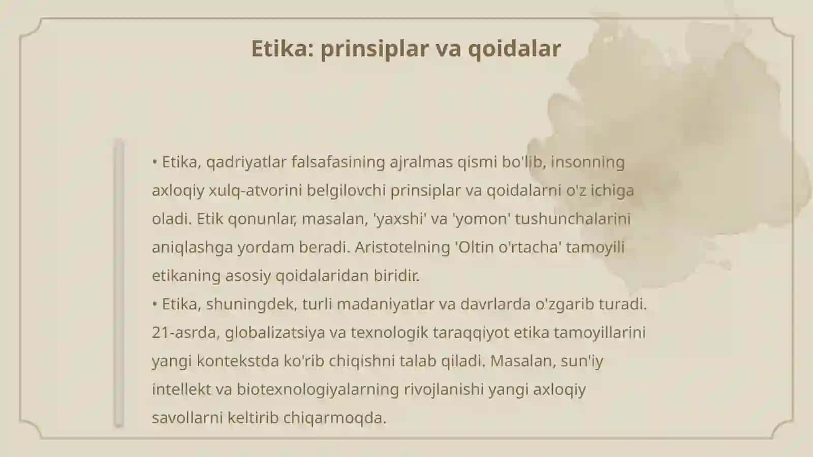 Qadriyatlar falsafasi. Etika va estetika 4