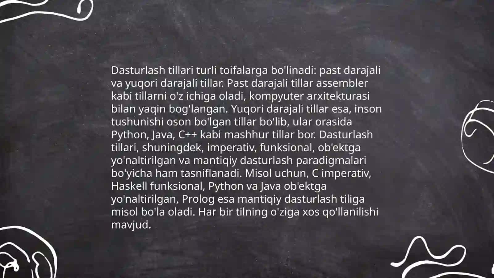 Dasturlash tillarini taqqoslash 4