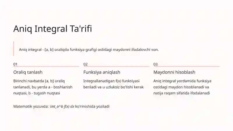 Aniq Integral: Nazariya va Amaliyotga Kirish 4