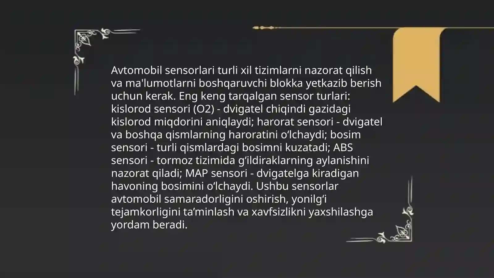 Avtomobillarning elektron ta'minot tizimi 4