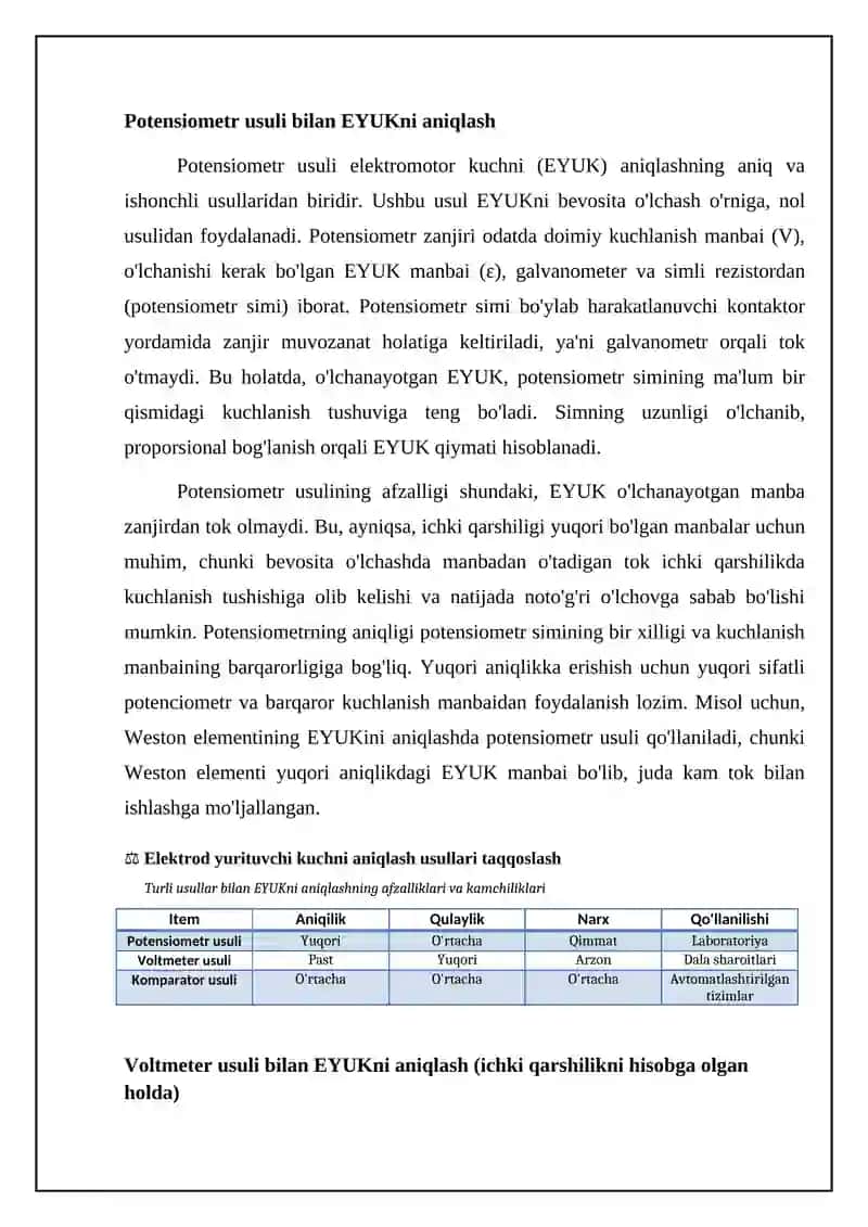 Elektrod yurituvchi kuchni aniqlash usullari 4