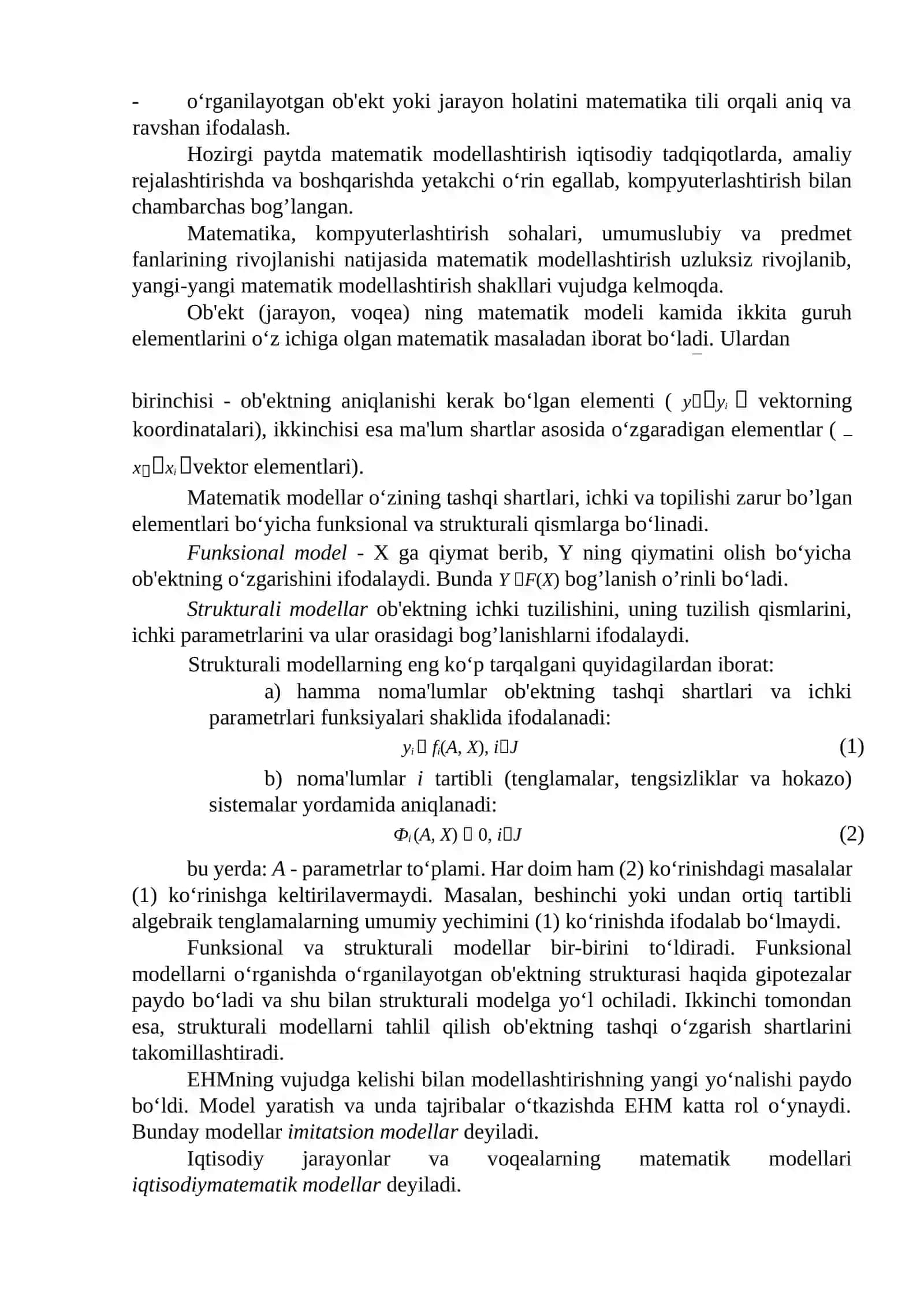 Model va modellashtirish. Modellashtirish bosqichlari.  Matematik modellashtirishning asosiy tushunchalari. Matematik modellarni tasnifi 4