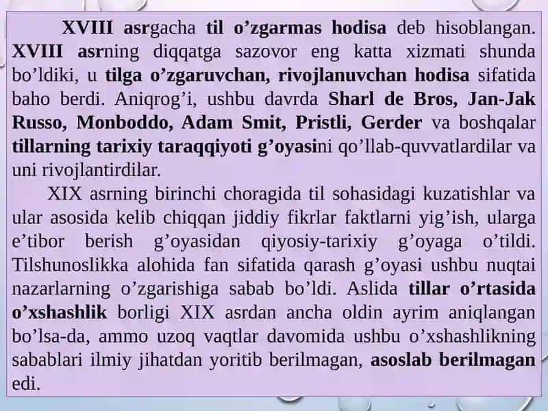 XIX asrda Qiyosiy-tarixiy tilshunoslikning vujudga kelishi 4