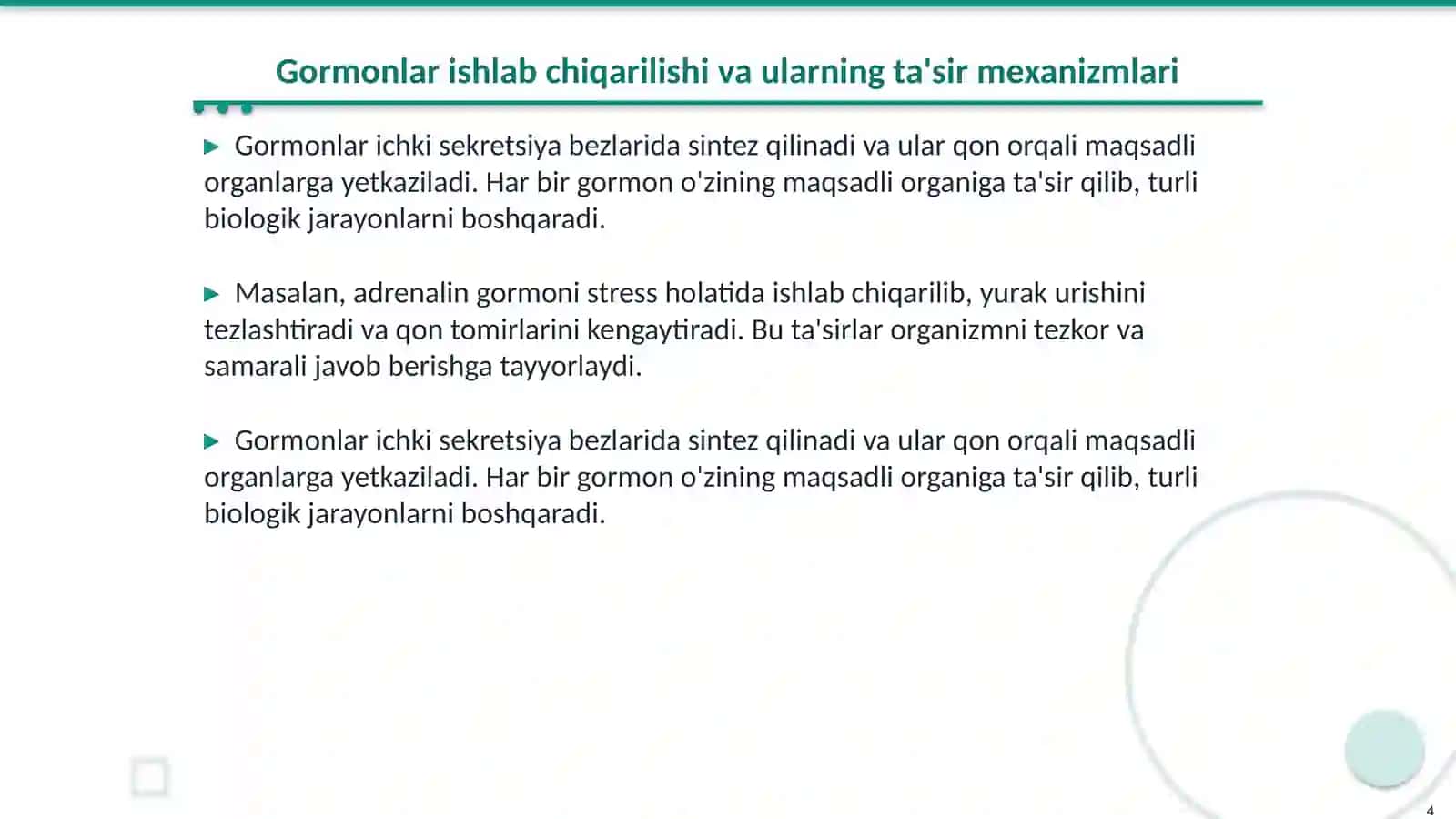 Ichki sekretsiya bezlari Odam anatomiyasi 4