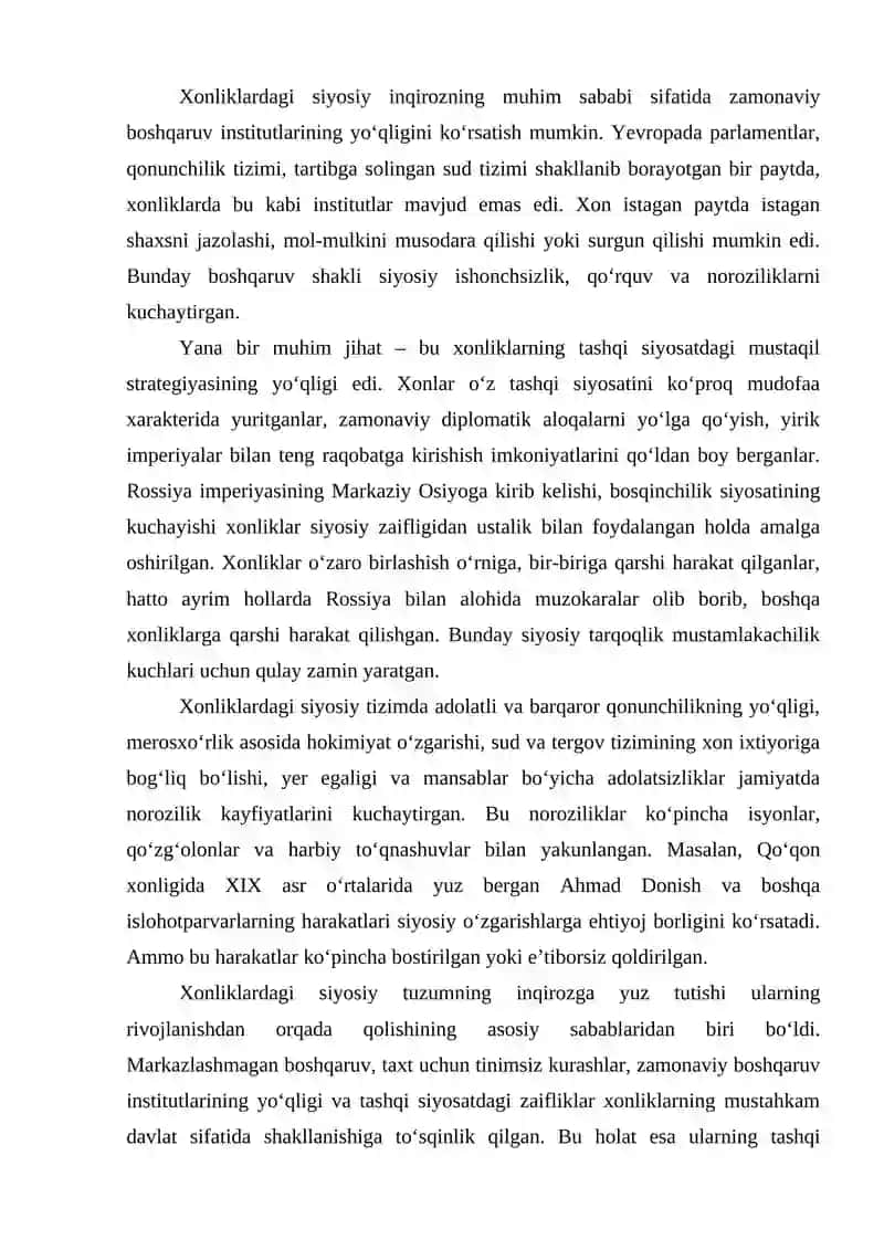 Xonliklarning taraqqiyotdan orqada qolishi 4
