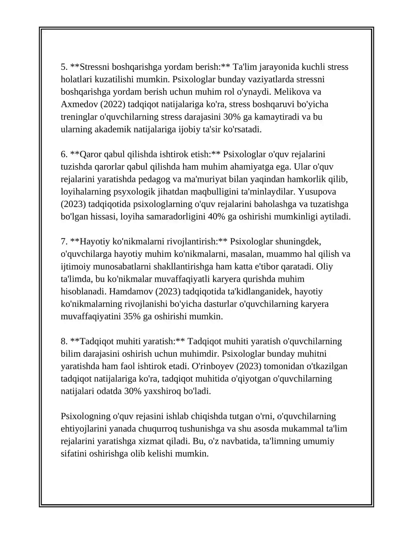 IMKONIYATI CHEKLANGAN BOLALARNI OʻQITISH VA DARS JARAYONINI TASHKIL ETISHDA PSIXOLIKNING VAZIFASI 4
