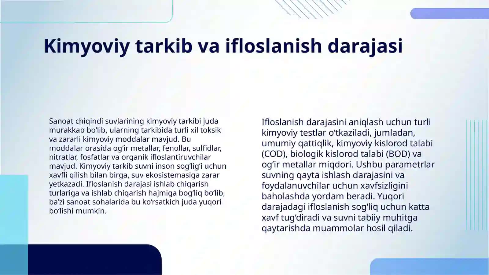 SANOAT CHIQINDI SUVLARINING SANITAR-GIGIYENIK XOLATI 4