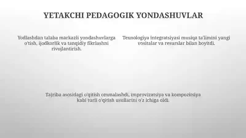 1990-yillardagi musiqa o'qitish metodikasi tarixini o'rganish 4