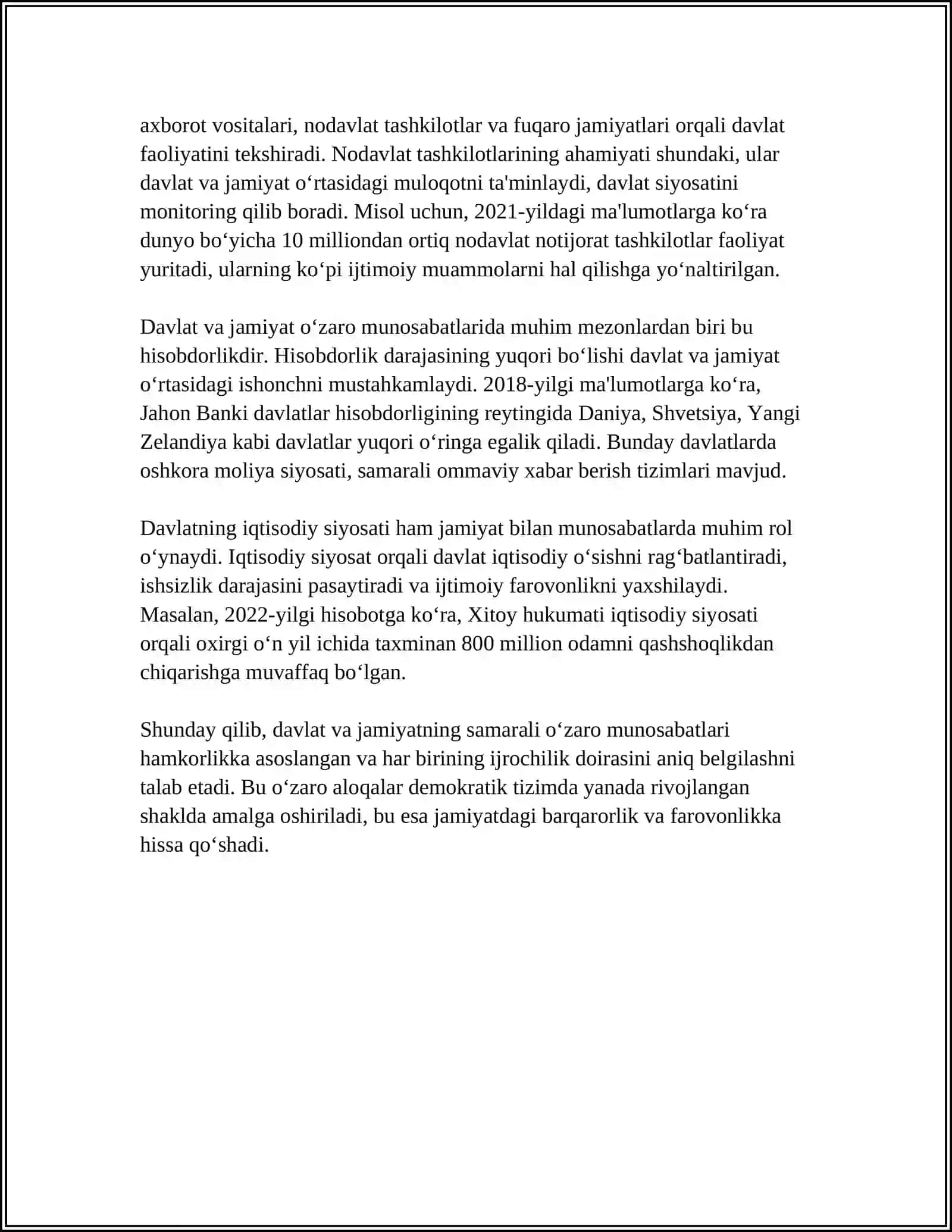 JAMIYAT SIYOSIY TIZIMIDA DAVLATNING O'RNI 4