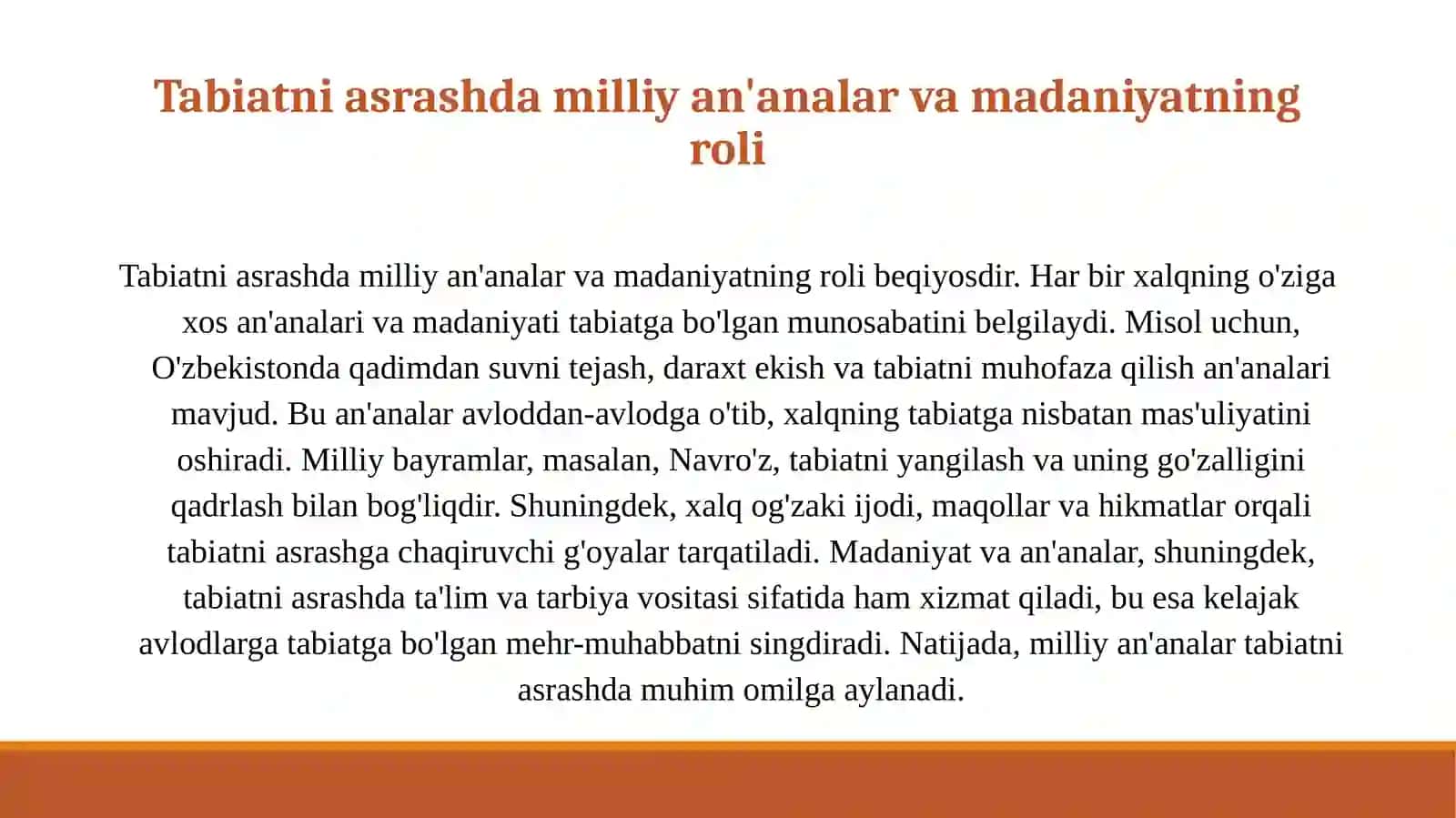 ATROF - MUHIT VA TABIATNI ASRASHGA OID AZALIY QADRIYATLAR 4