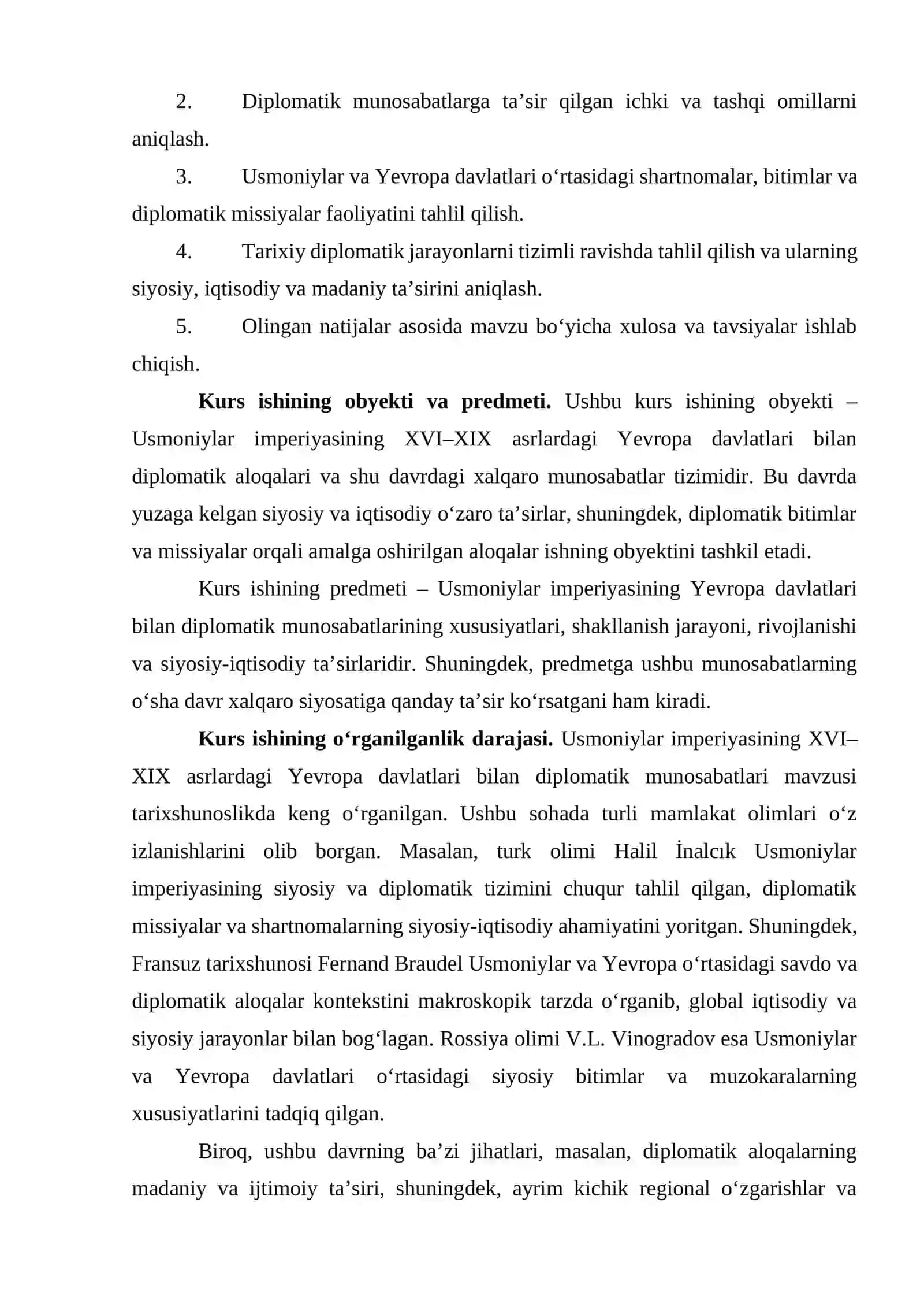 Usmoniylar imperiyasining Yevropa davlatlari bilandiplomatik munosabatlari (XVI-XIX asrlar) 4