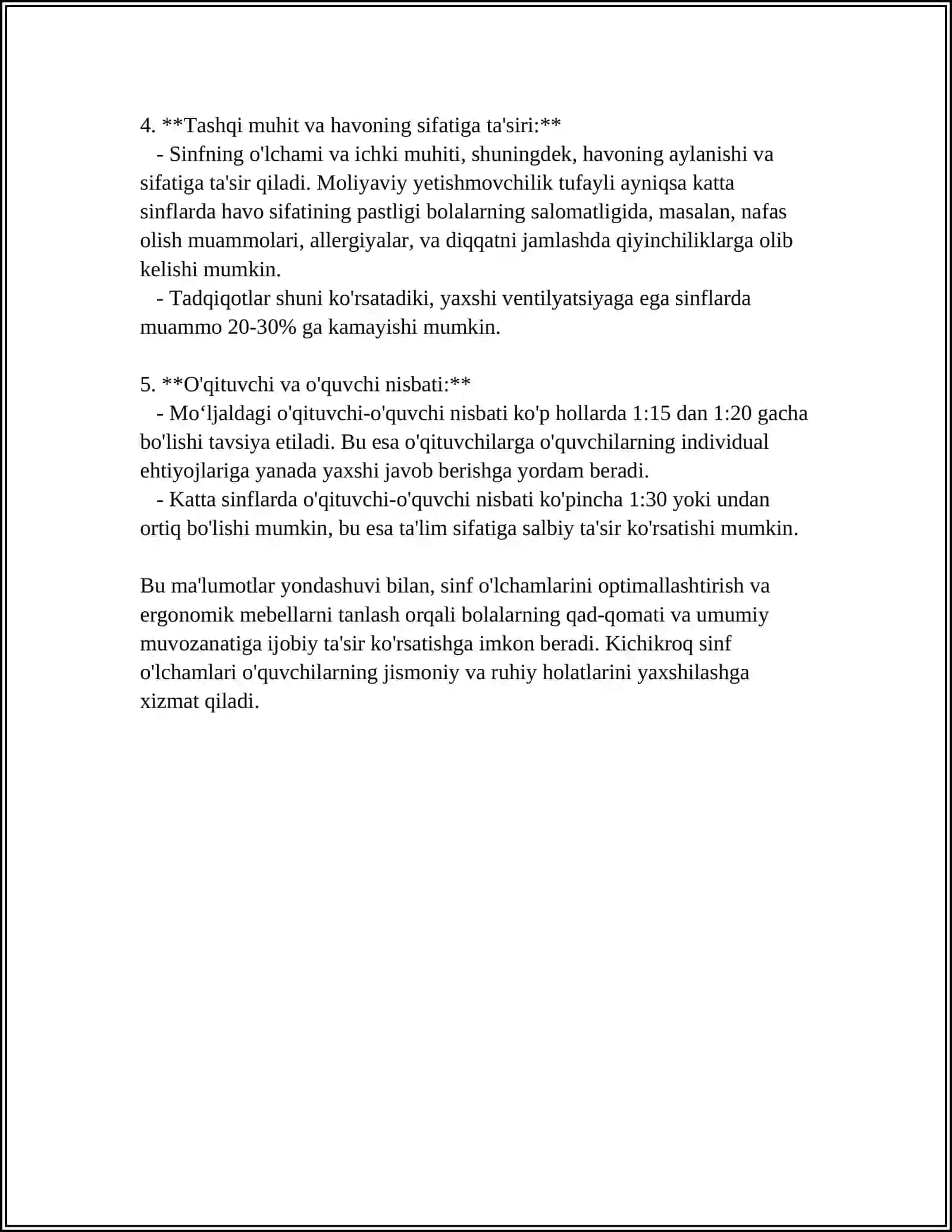 BOLALARNING QAD-QOMATINI SHAKLLANISHIGA SINF VA SINF JIHOZLARINING TA'SIRINI O'RGANISH 4