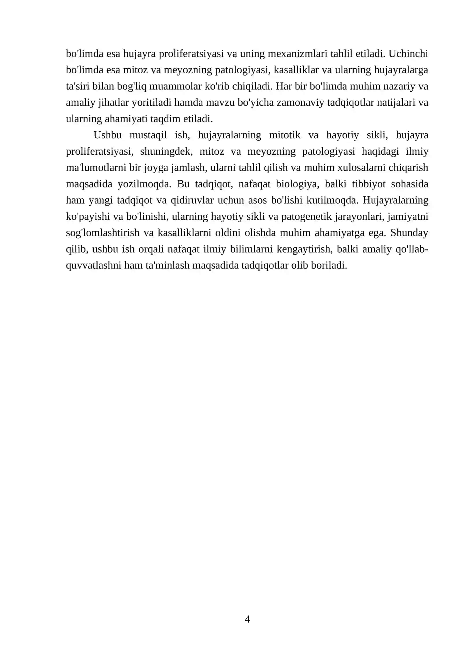 Hujayralaming mitotik va hayotiy sikli 4