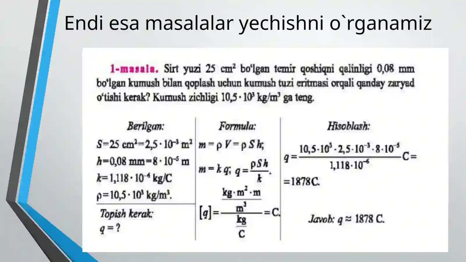 Faradey qonunlari to'g'risida masalalar yechish 4