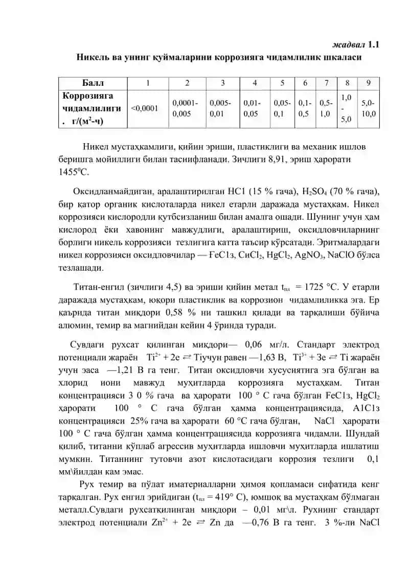 Рангли металлар коррозиясини ўрганиш 4
