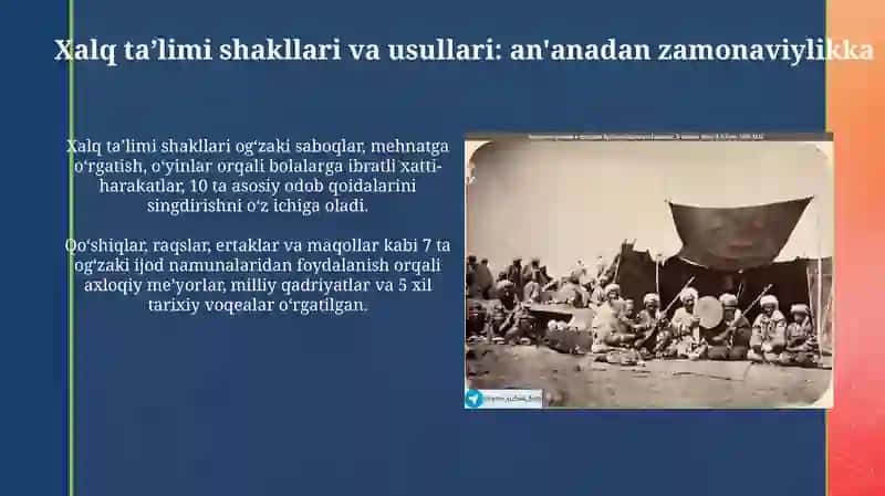 Xalq pedagogikasida avlodlar uzviyligi: tarix, shakllar va usullar 4