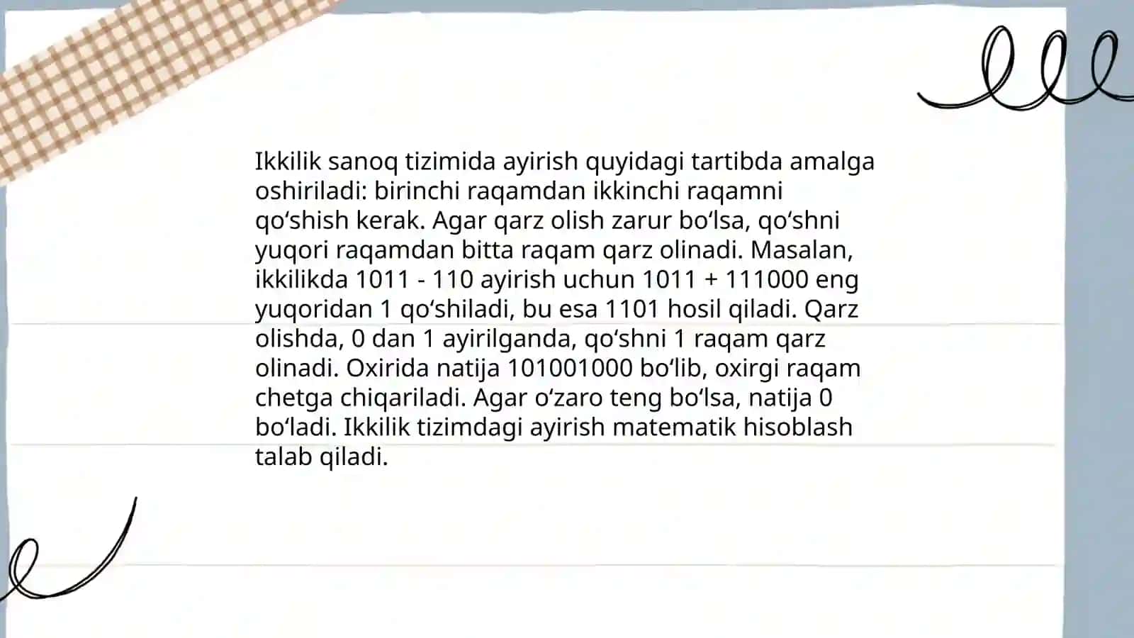 Ikkilik sanoq tizimida qoʻshish 4